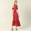 Robe longue trapèze orange foncé femme