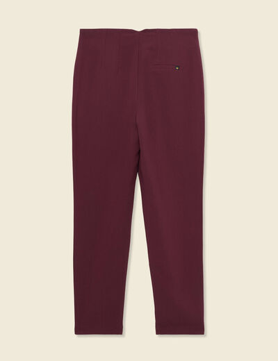 Pantalon cigarette violet foncé femme