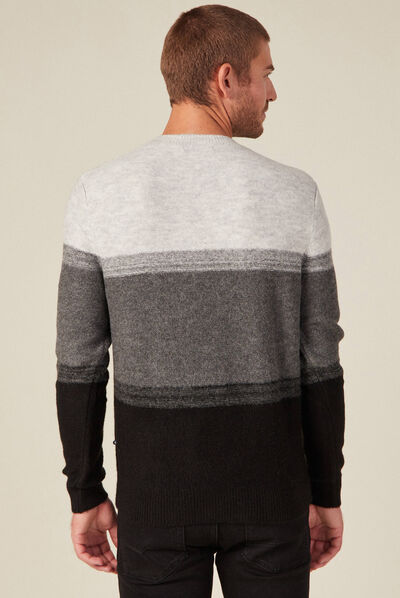 Pull manches longues gris foncé homme