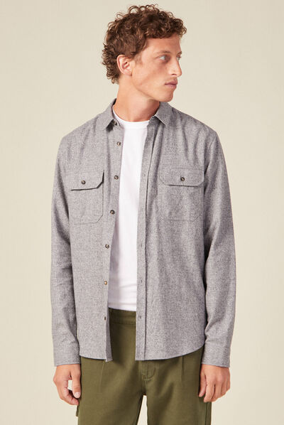 Chemise manches longues ecru homme