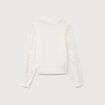 Pull droit col montant manches longues ecru femme