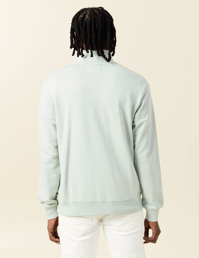 Sweat col camionneur vert clair homme