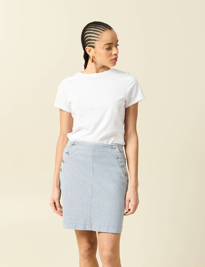 Jupe en jeans bleu marine femme