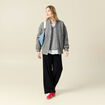 Pull manches longues col en V gris clair femme