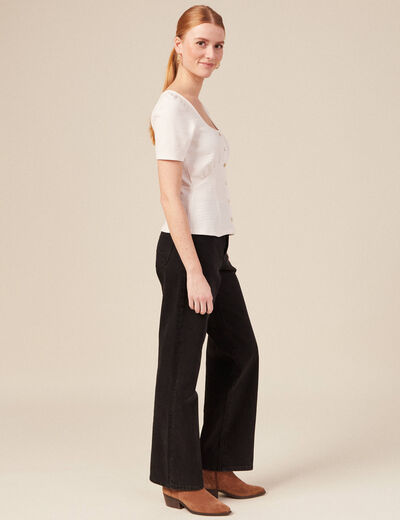 T-shirt manches courtes ecru femme
