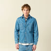 Surchemise en jeans coton coupe droite denim double stone homme