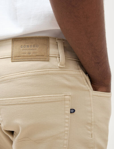 Jeans slim 5 poches denim beige homme