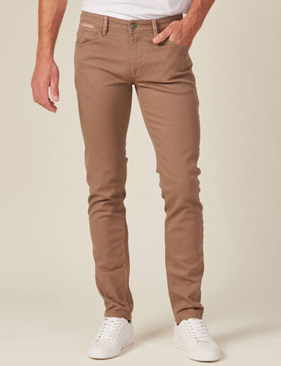 Jeans slim vert kaki homme