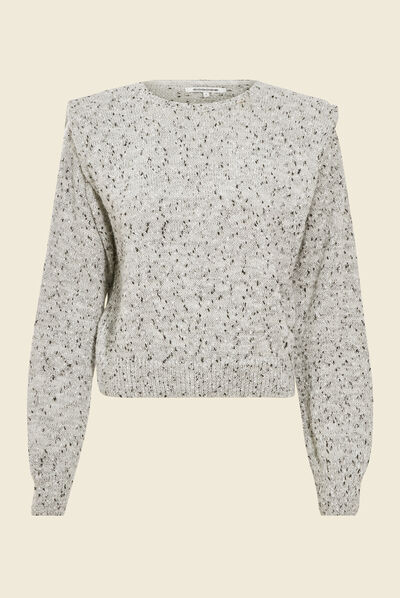Pull manches longues gris clair femme