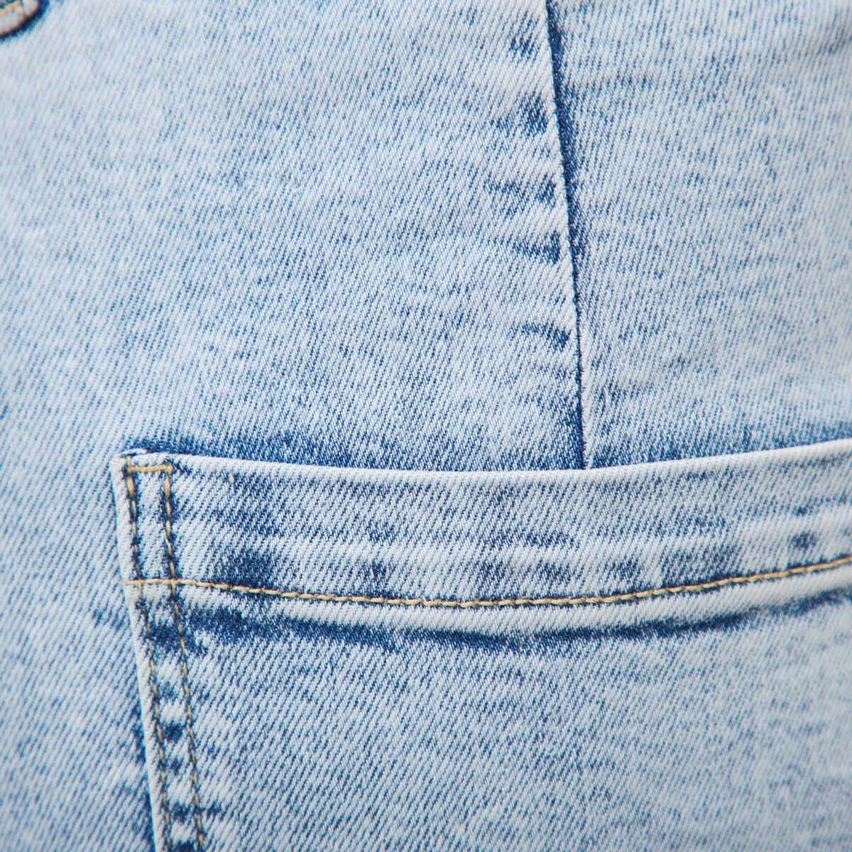 Jeans large taille haute denim bleach femme