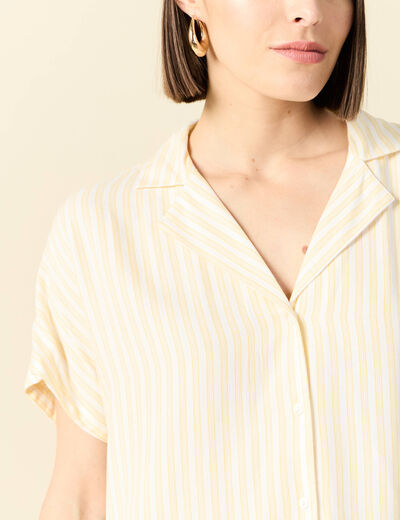 Chemise manches 3/4 jaune femme