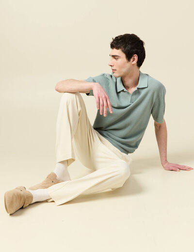Polo manches courtes vert clair homme