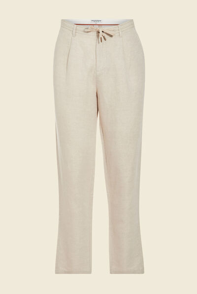 Pantalon chino à coulisse ecru homme