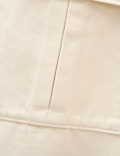Blouson manches longues col classique denim blanc femme