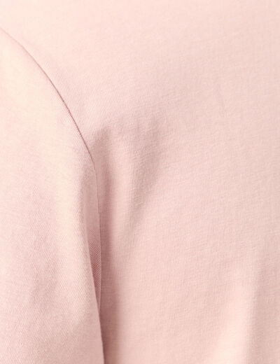 T-shirt en coton manches courtes rose pastel homme