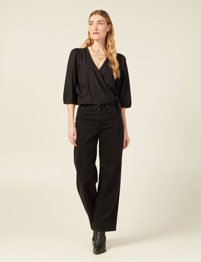Blouse éco-responsable noir femme