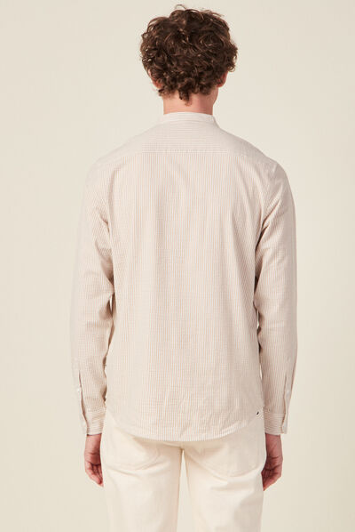 Chemise manches longues beige homme
