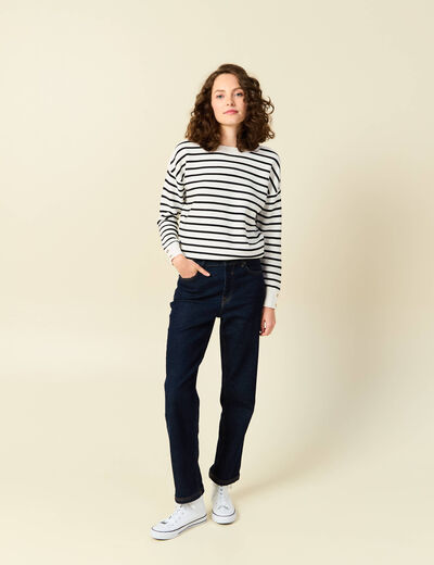Pull manches longues ecru femme