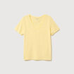 T-shirt manches courtes jaune pastel femme