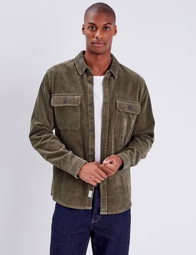 Surchemise manches longues taupe homme