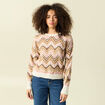 Pull col rond manches longues rose femme