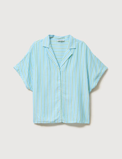 Chemise manches 3/4 bleu clair femme