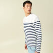 T-shirt ajust&eacute; col rond manches longues ecru homme