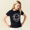 T-shirt manches courtes bleu marine femme