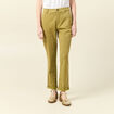 Pantalon chino cigarette vert olive femme