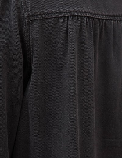 Chemise en jeans manches longues denim noir femme