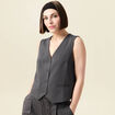 Veston sans manches gris femme