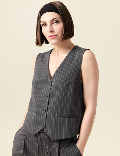 Veston sans manches gris femme