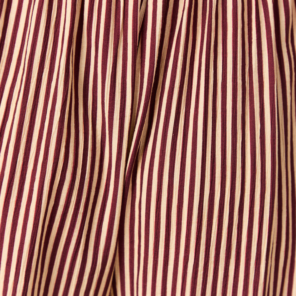 Pantalon large taille haute ray&eacute; violet femme