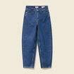 Jeans barrel slouchy taille haute 7/8ème denim brut femme