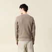 Pull droit manches longues vert kaki homme