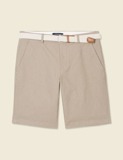 Bermuda droit chino ceinture sable homme