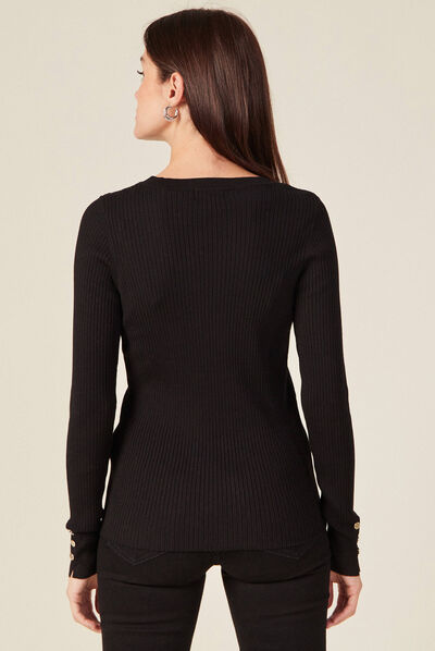 Pull éco-responsable noir femme