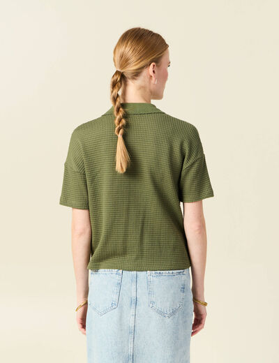 Polo éco-responsable vert kaki femme