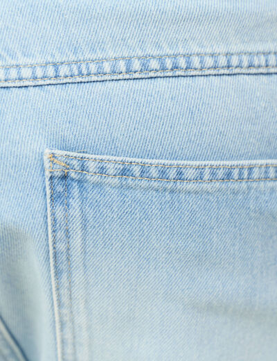 Chino droit longueur 32 en coton denim bleach homme