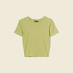 T-shirt manches courtes vert anis femme
