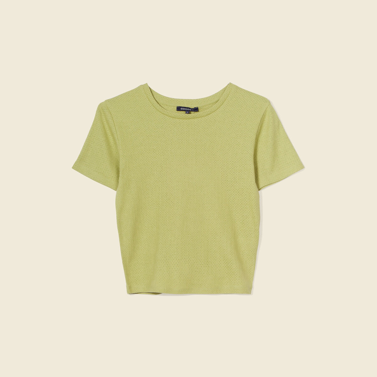 T-shirt manches courtes vert anis femme