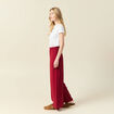 Pantalon large fluide rouge fonc&eacute; femme