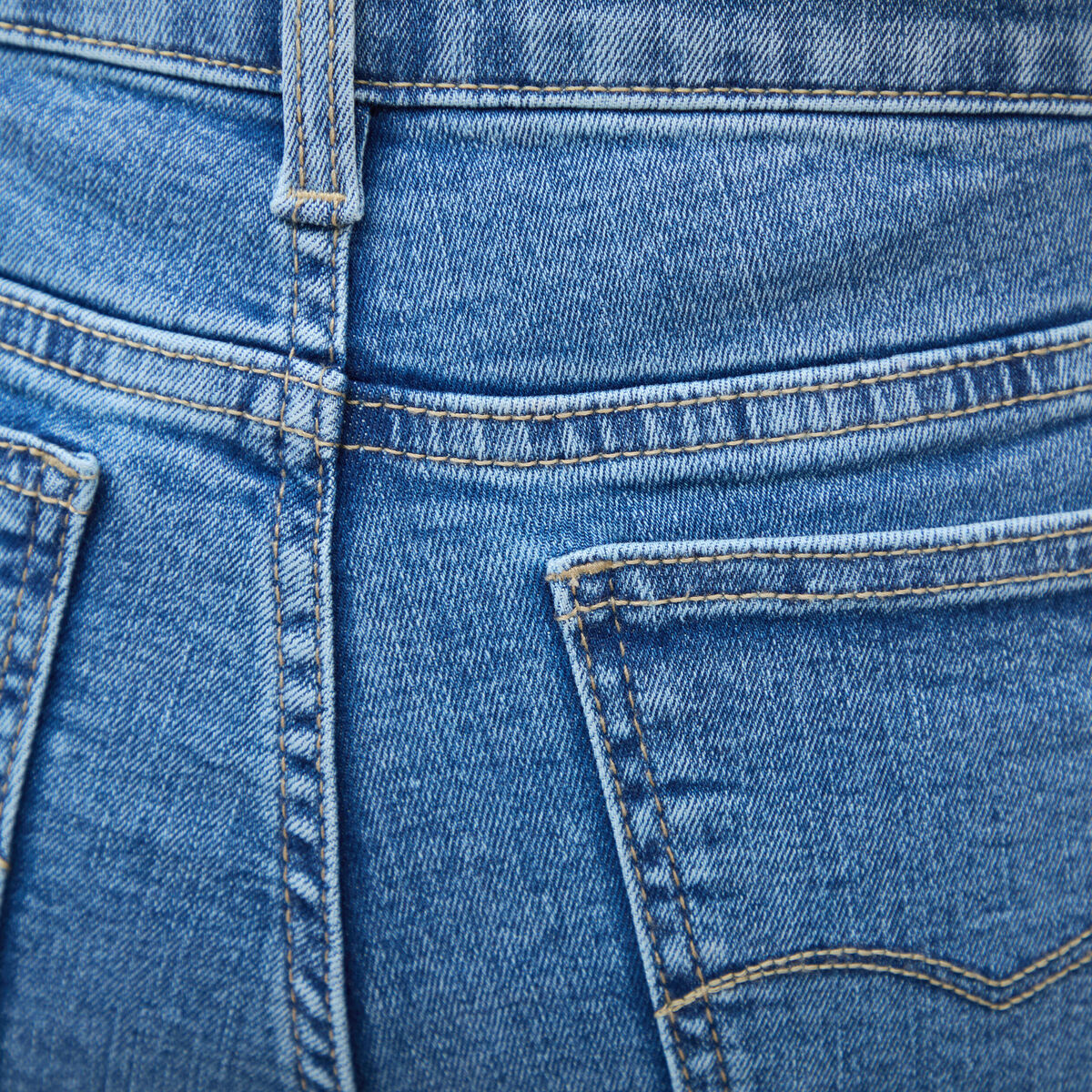 Jeans bootcut cropped taille bascul&eacute;e denim used femme