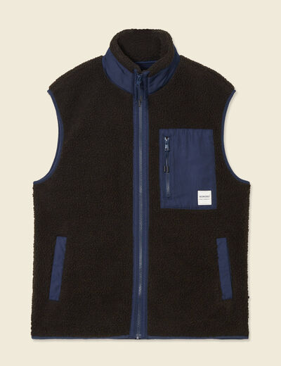 Gilet sans manches zippé vert kaki homme