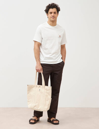 T-shirt en coton ecru homme