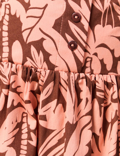 Jupe longue &eacute;vas&eacute;e en coton marron fonc&eacute; femme