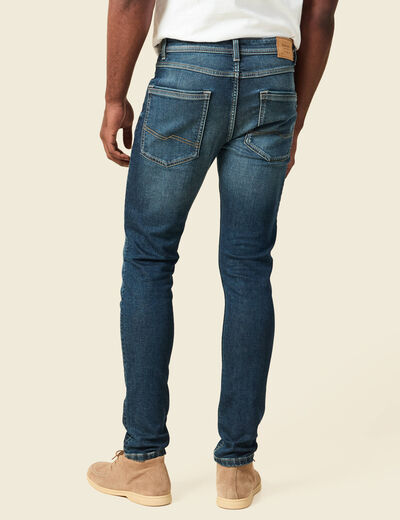 Jeans homme slim effet used denim brut homme
