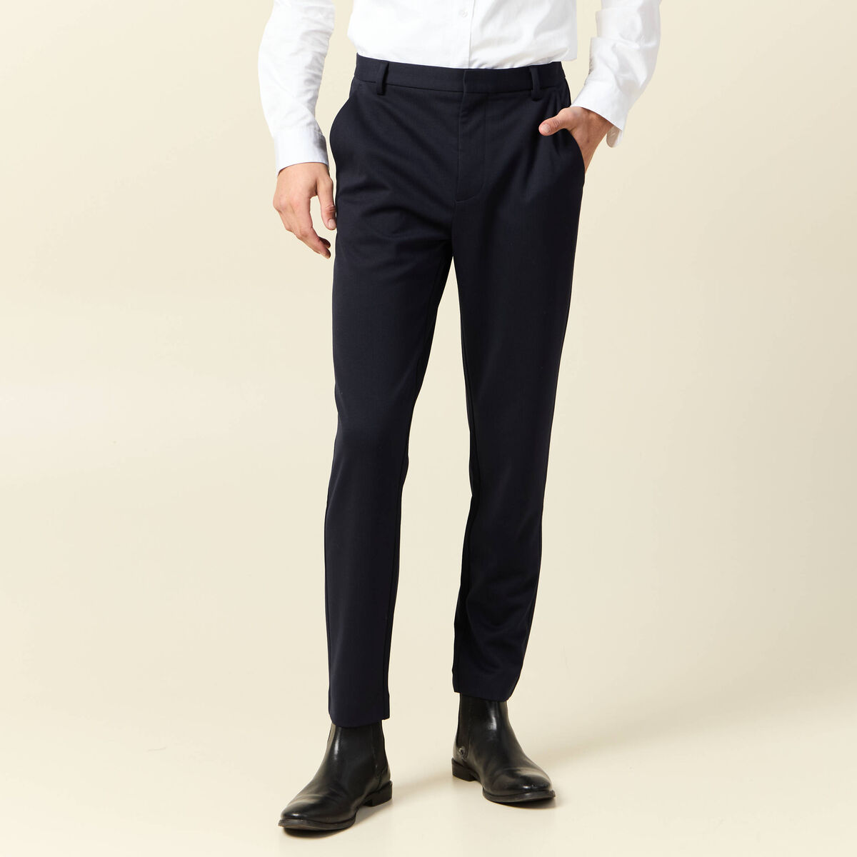 Pantalon chino slim bleu marine homme