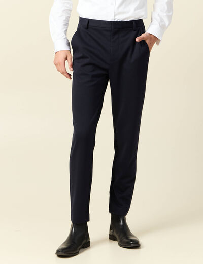 Pantalon chino slim bleu marine homme