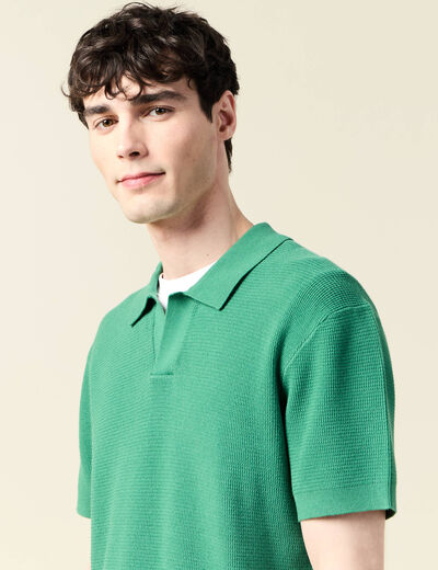 Polo cintré manches courtes vert homme